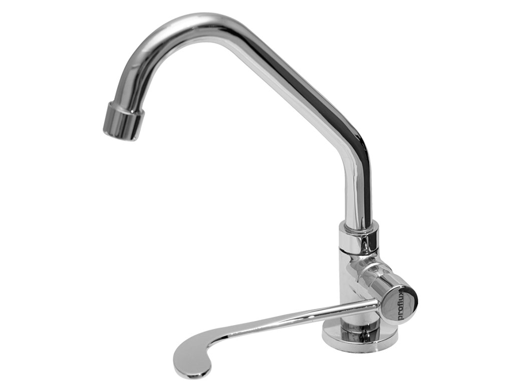 Torneira Clínica Alavanca Mesa Bica Móvel Com Arejador Articulado Modelo Robusto 21.033