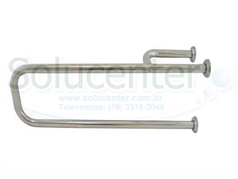 Barra de Apoio de Banheiro com Reforço Lateral 80cm 53.012