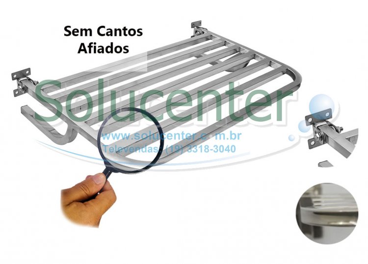 Banco Articulado para Banho em Inox 45x70cm NBR 9050 Proflux 113.002