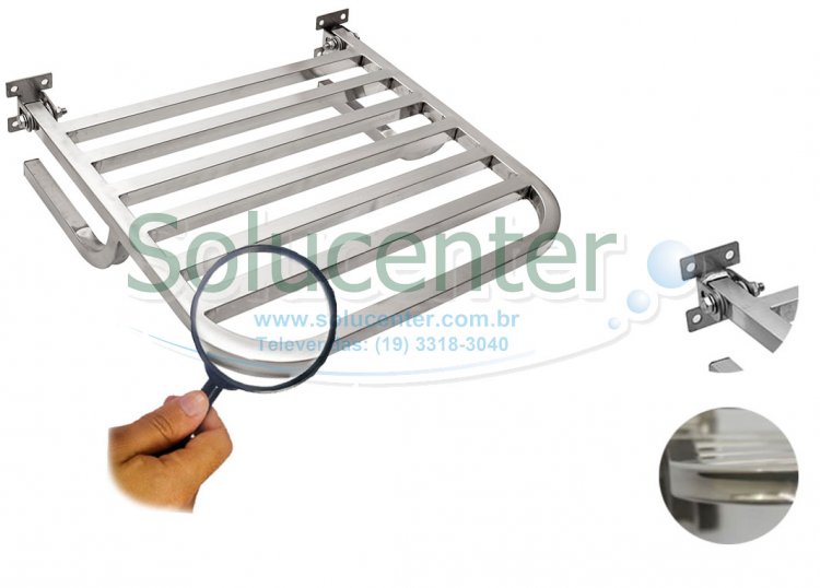 Banco Articulado para Banho em Inox PNE - 45x45cm Proflux 113.001